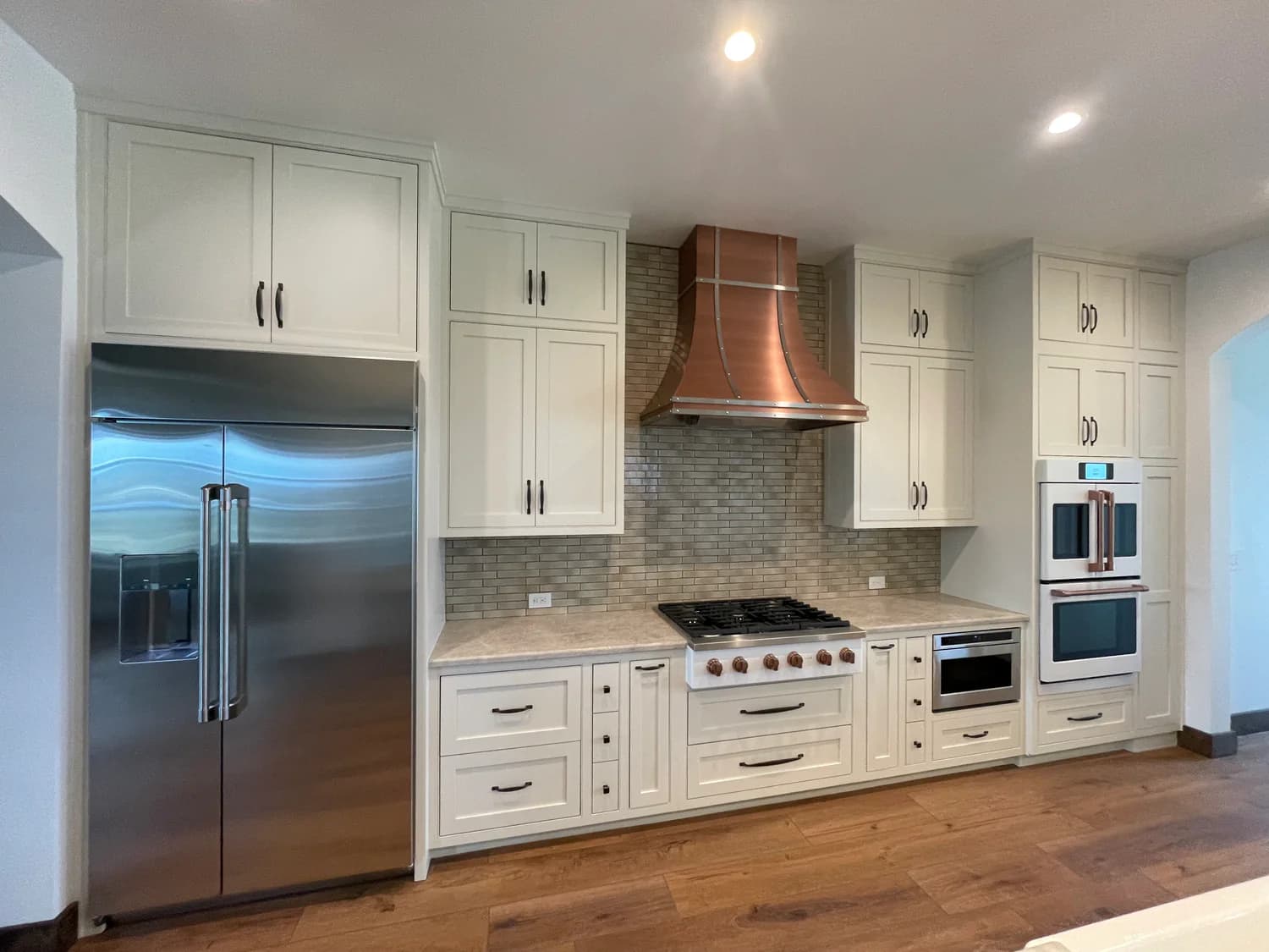 Sleek frameless European style kitchen