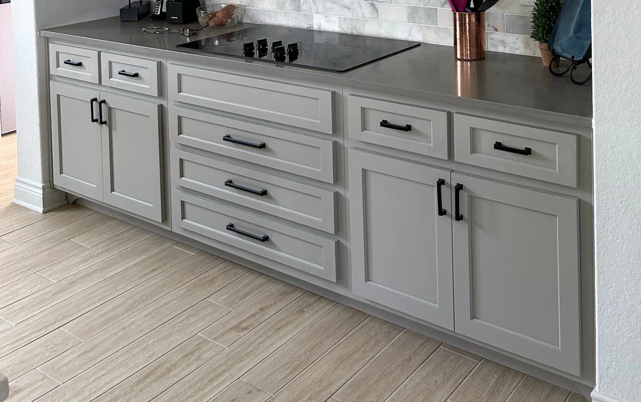 Classic gray shaker style cabinets